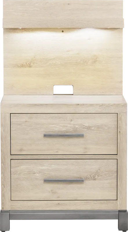Maxton Place Natural Nightstand with Pier