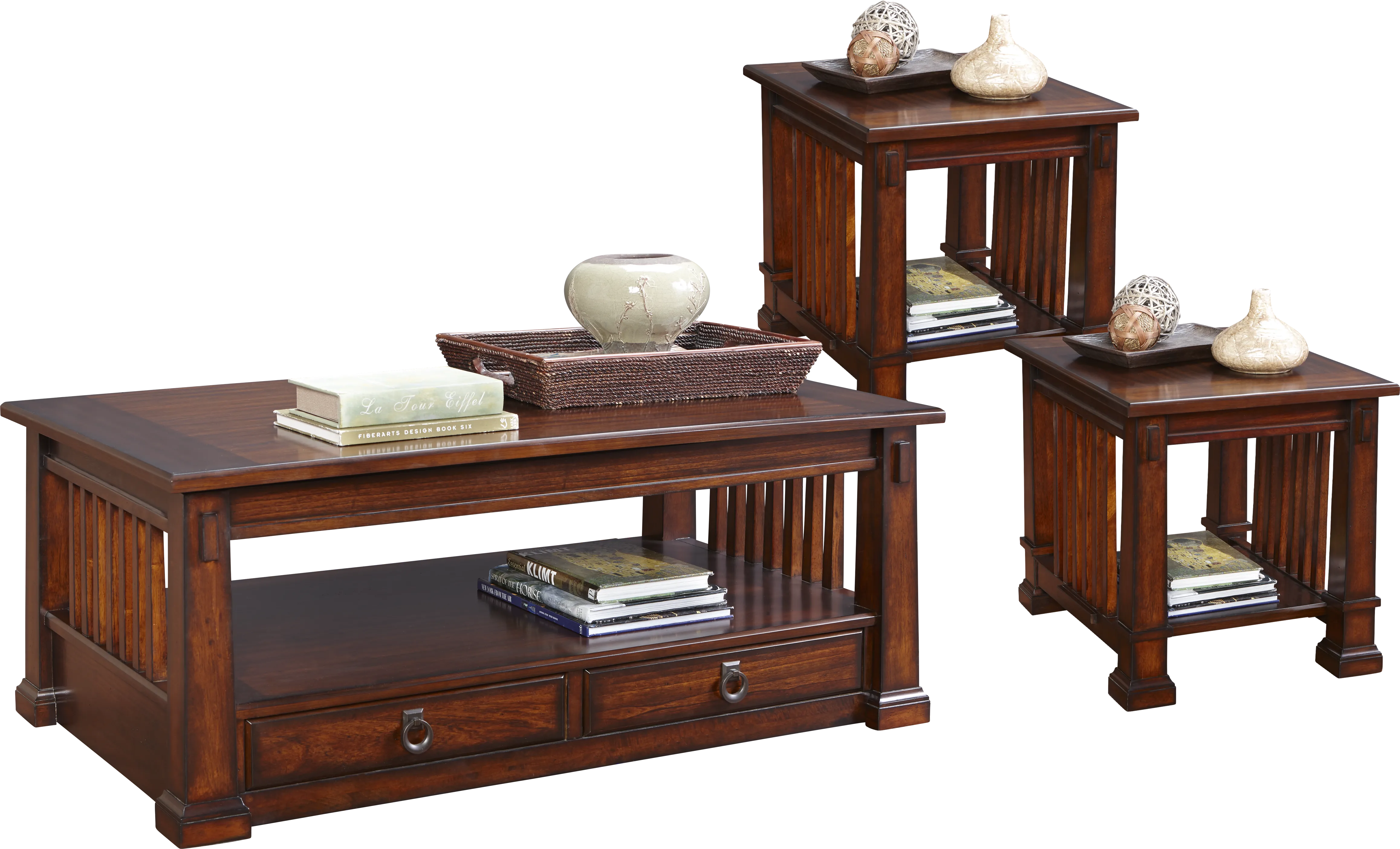 Clairfield Tobacco 3 Pc Table Set - Thumbnail - Image 1
