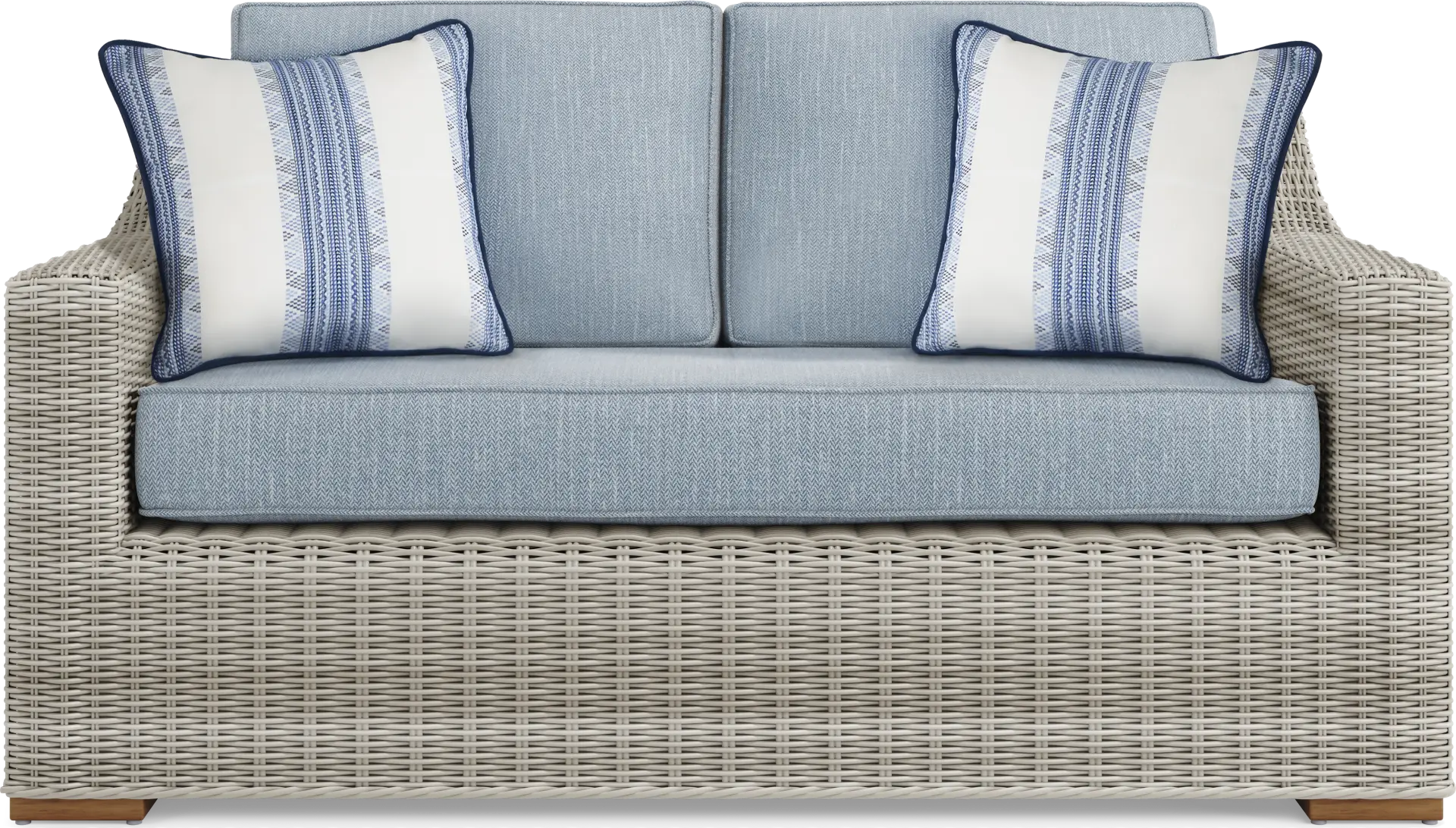 Patmos Gray Outdoor Loveseat with Steel Cushions