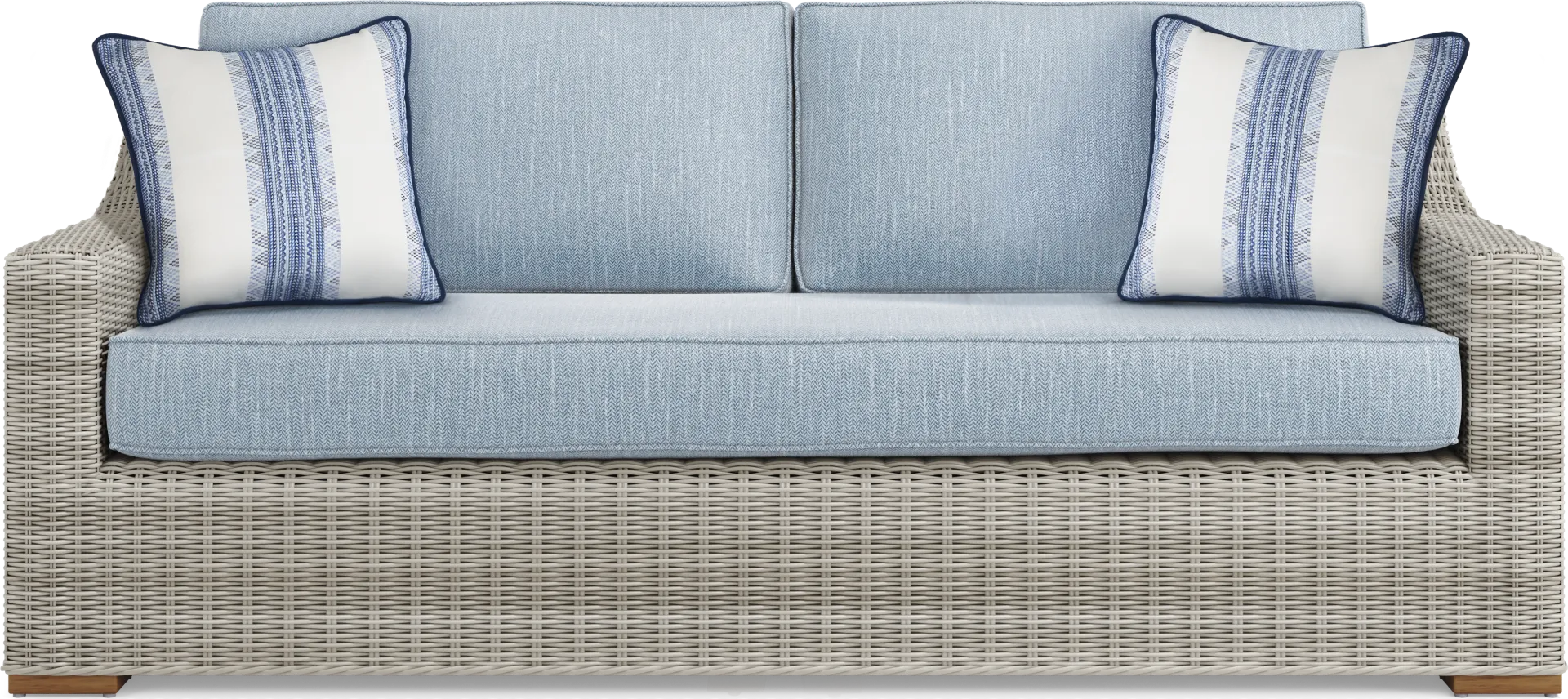 Patmos Gray Outdoor Sofa with Steel Cushions - Image 2