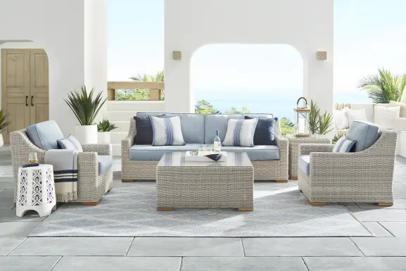 Patmos Gray 4 Pc Outdoor Seating Set with Steel Cushions