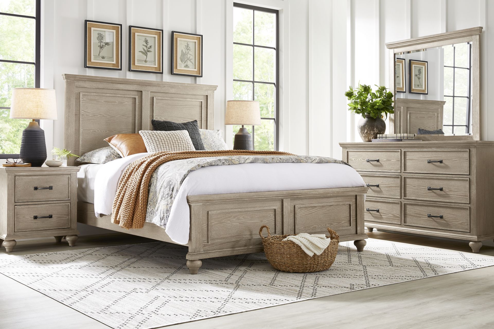 Ridgefield Natural 5 Pc Queen Panel Bedroom - Image 2