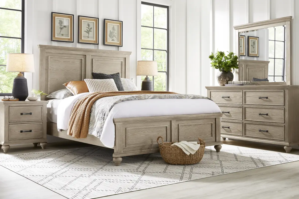 Ridgefield Natural 3 Pc King Panel Bed