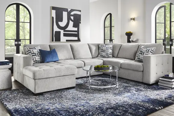 Geneva Gray 3 Pc Sleeper Sectional