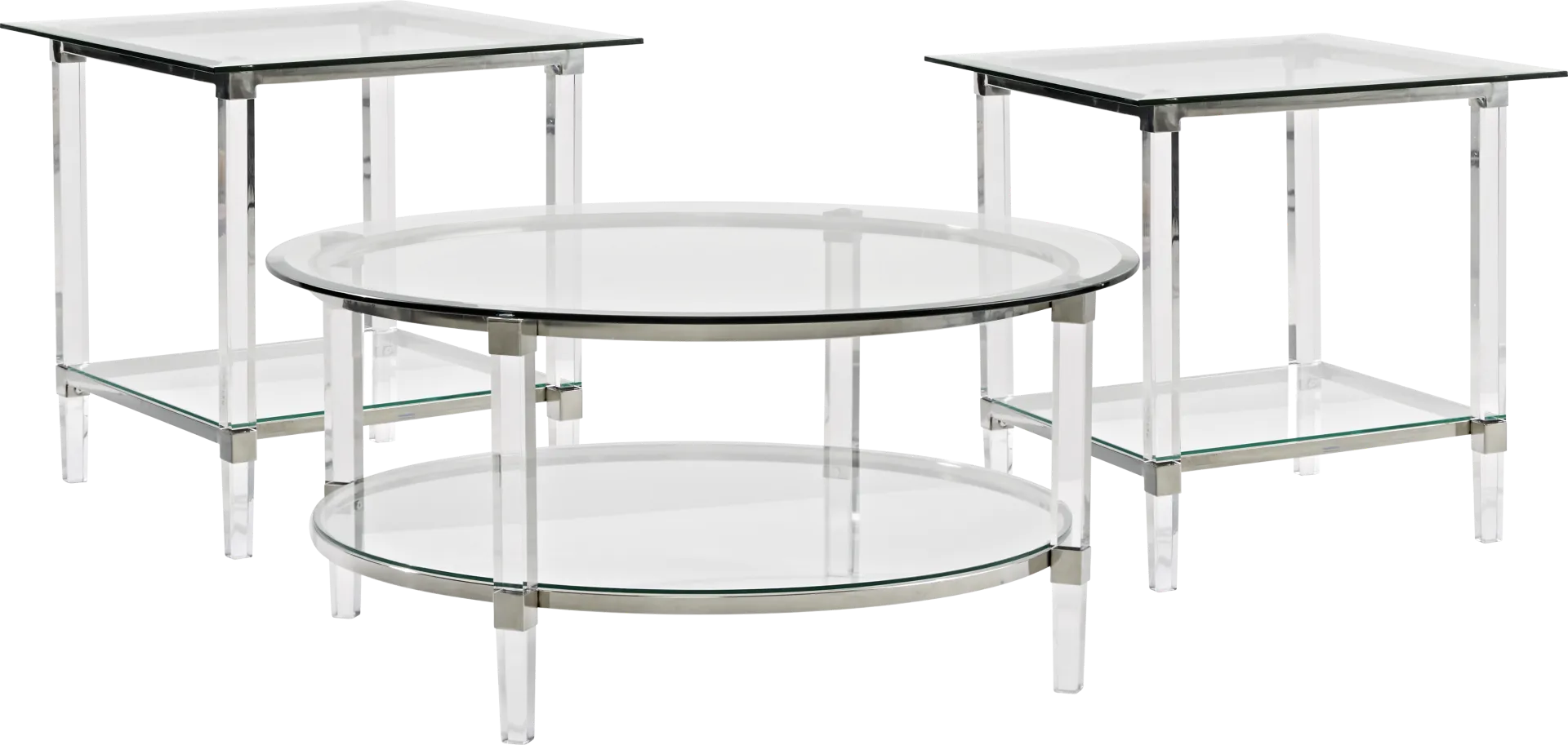 Varna Silver 3 Pc Table Set - Image 1