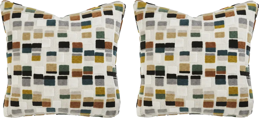 Blocks Olive Pillow, Set of Two