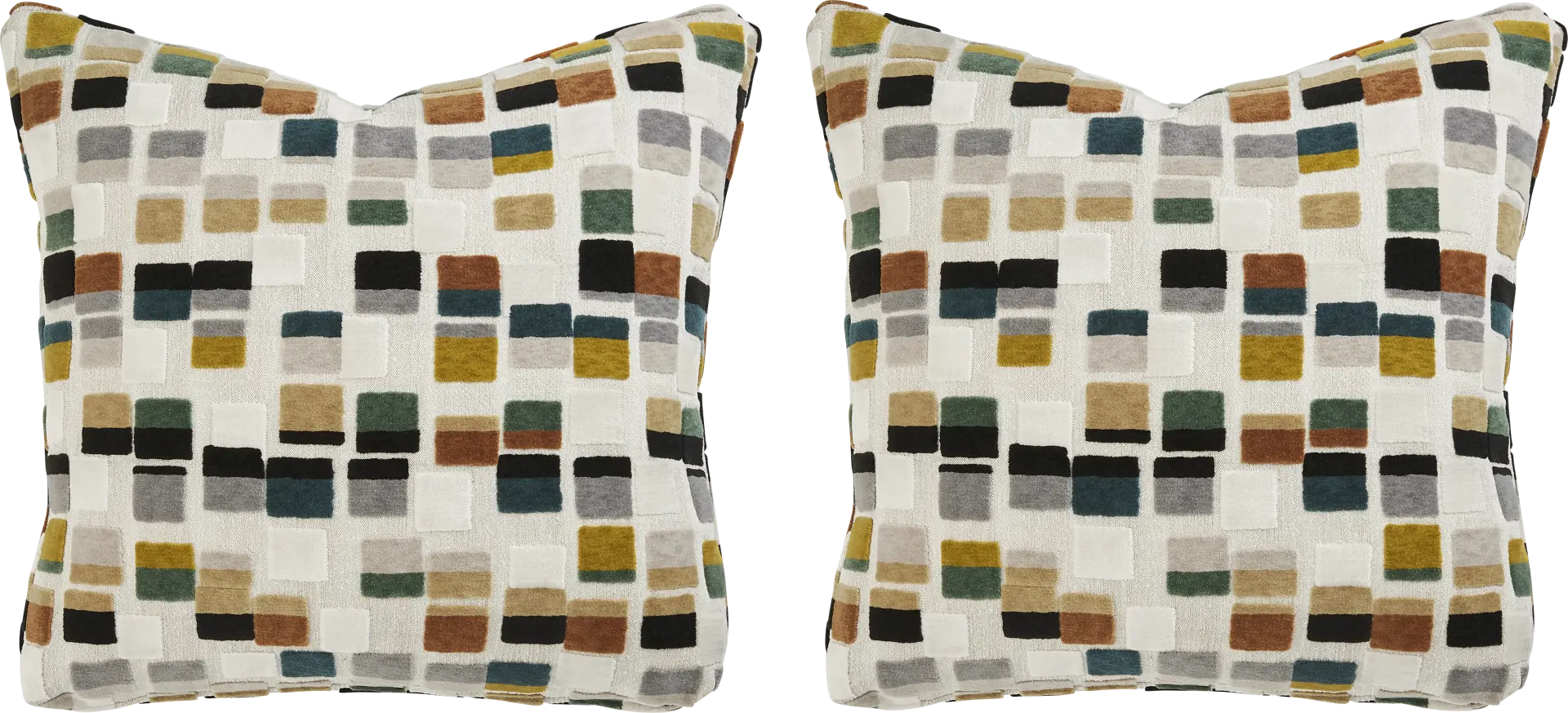 Blocks Olive Pillow, Set of Two