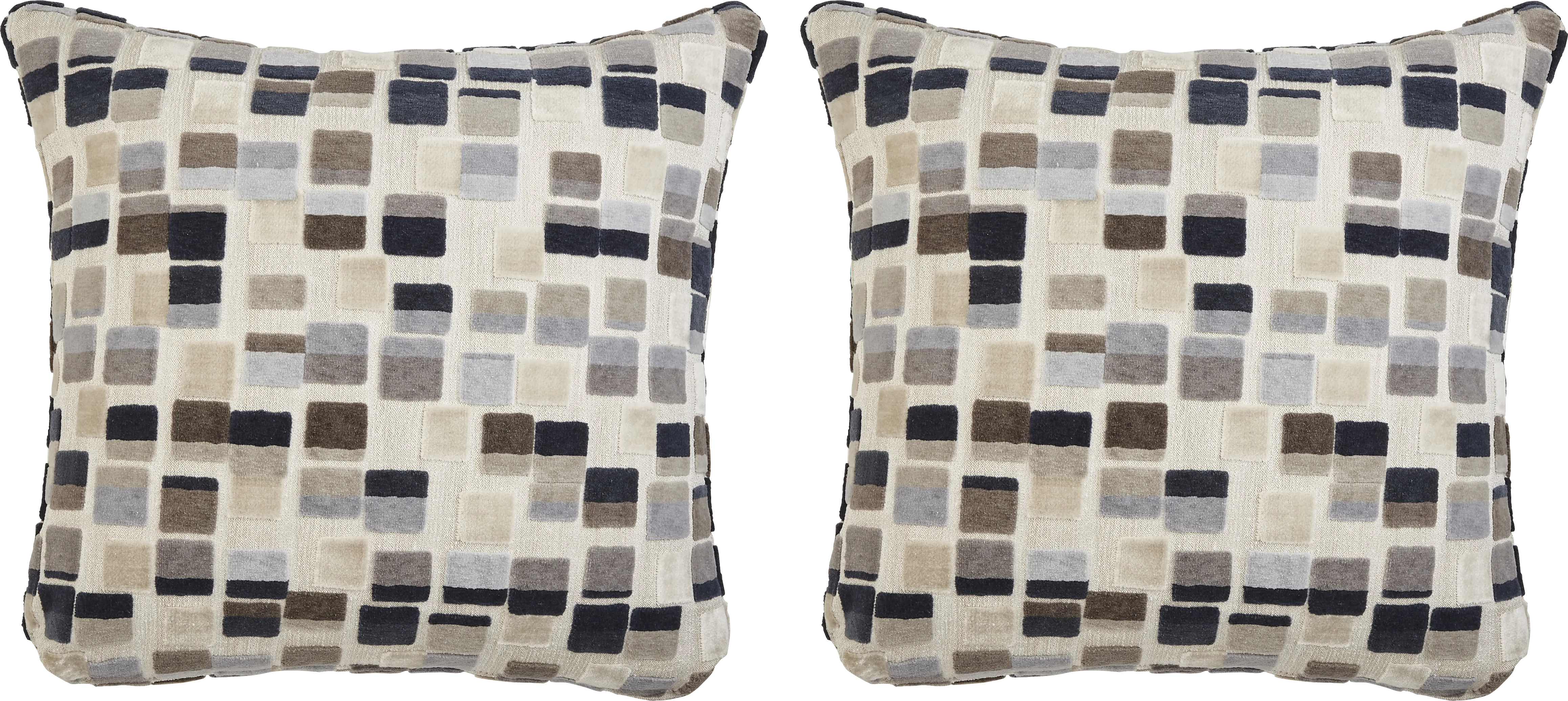 Blocks Indigo Pillow, Set of Two - Thumbnail - Image 1