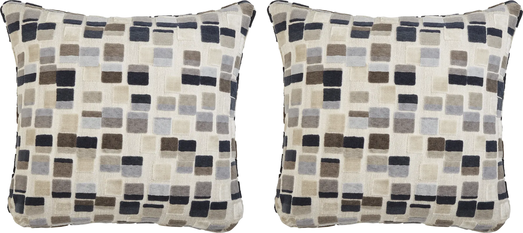 Blocks Indigo Pillow, Set of Two