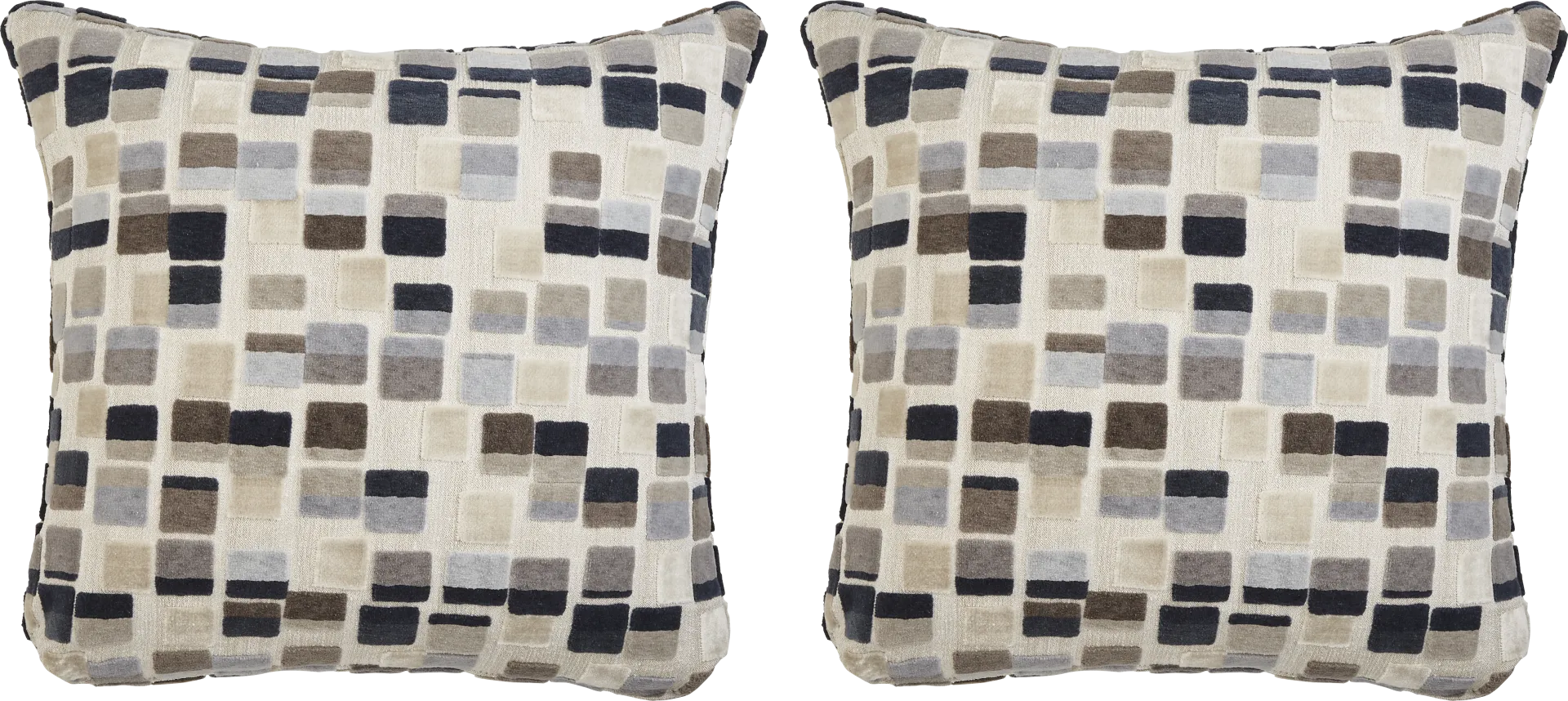 Blocks Indigo Pillow, Set of Two - Image 1