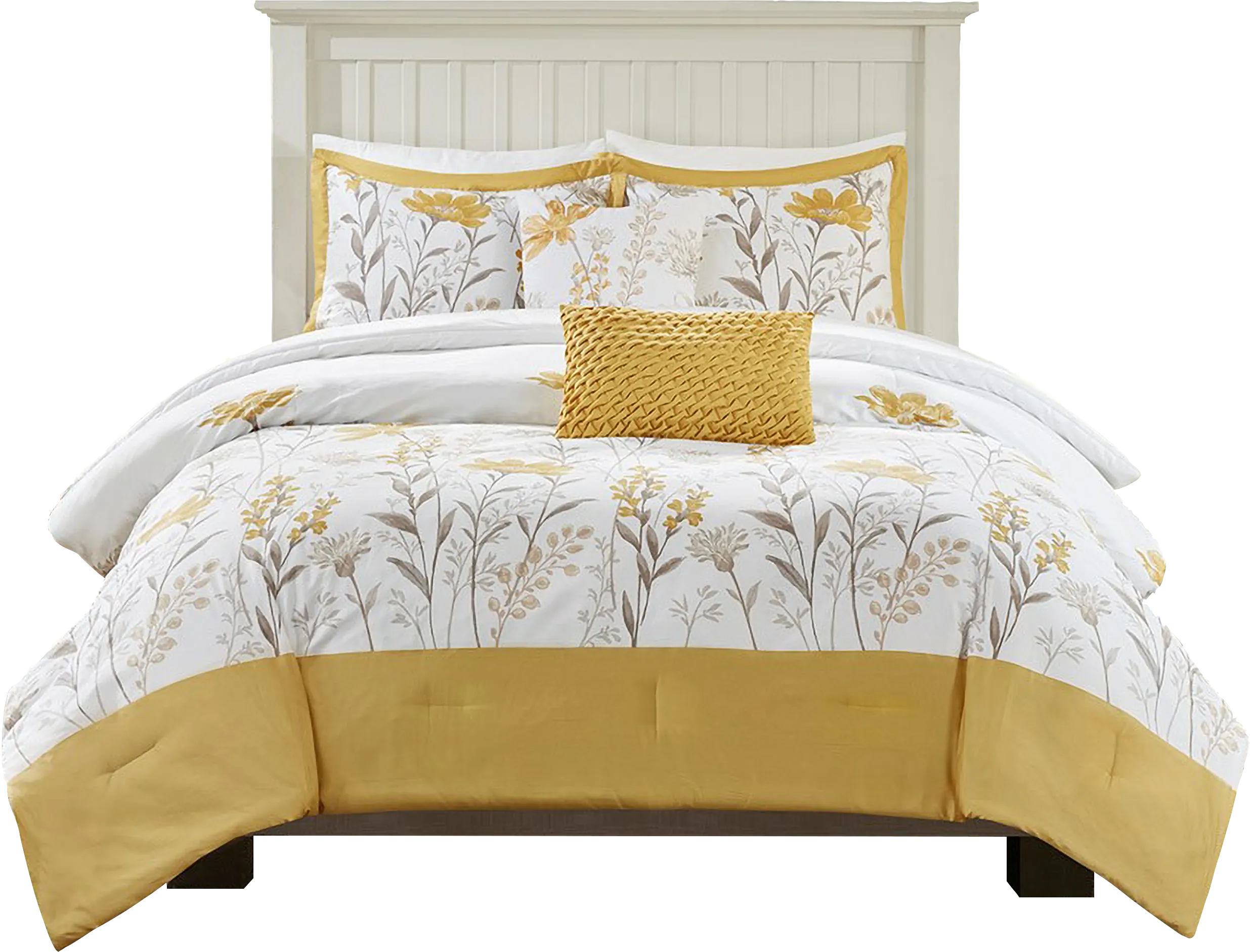 Milaia Yellow 5pc Full Comforter Set