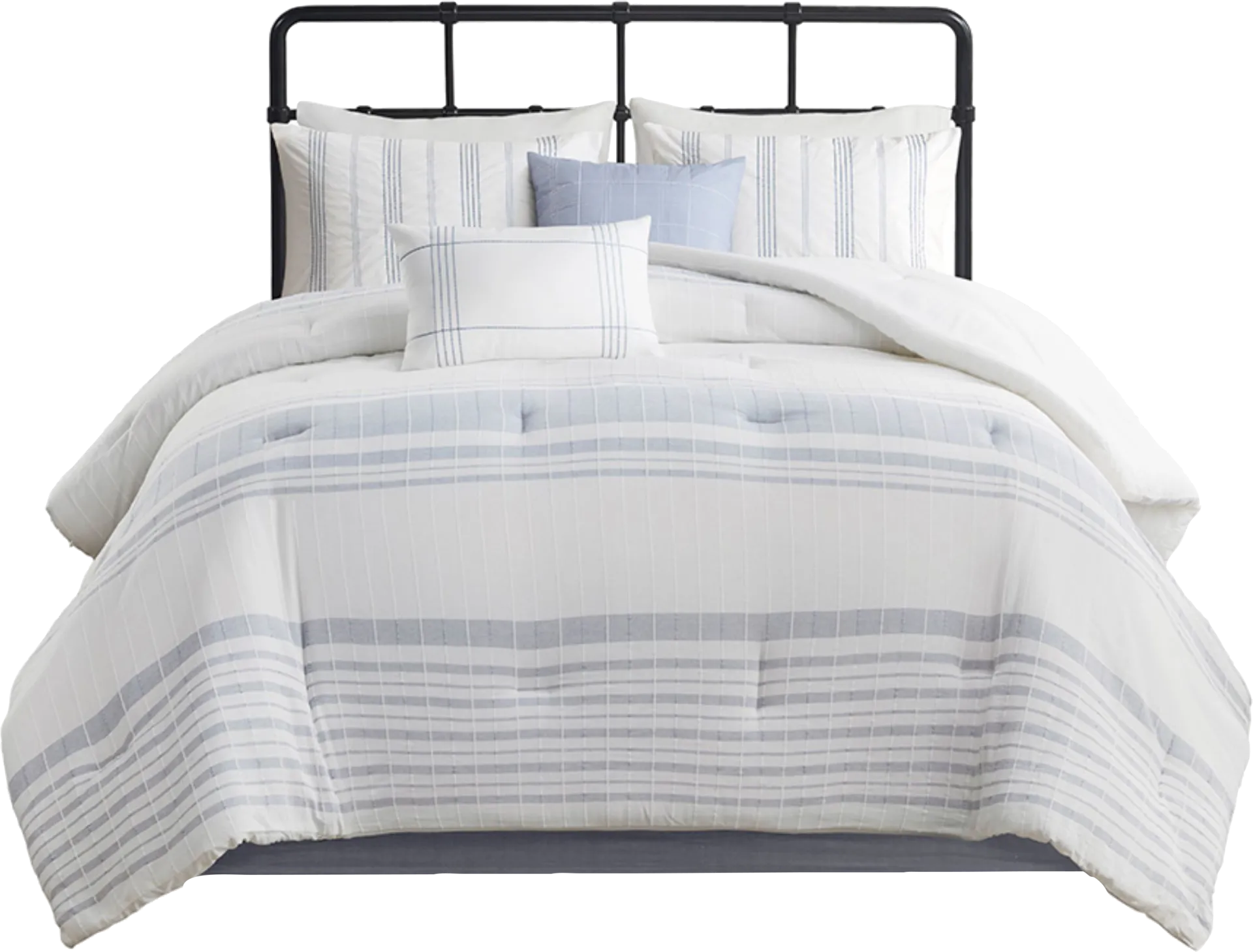 Saevi Blue 6 pc Queen Comforter Set - Image 1