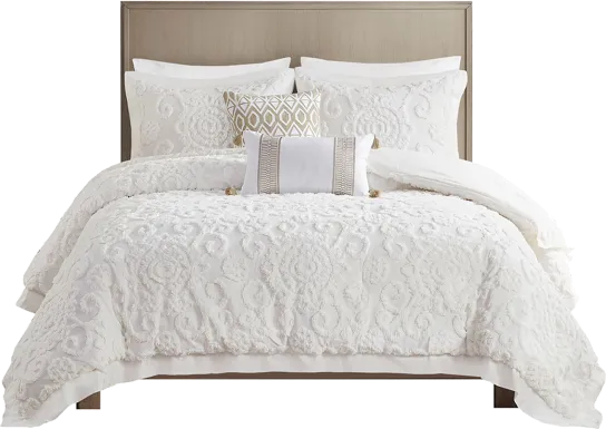 Alaegha Ivory 3 pc King Comforter Set