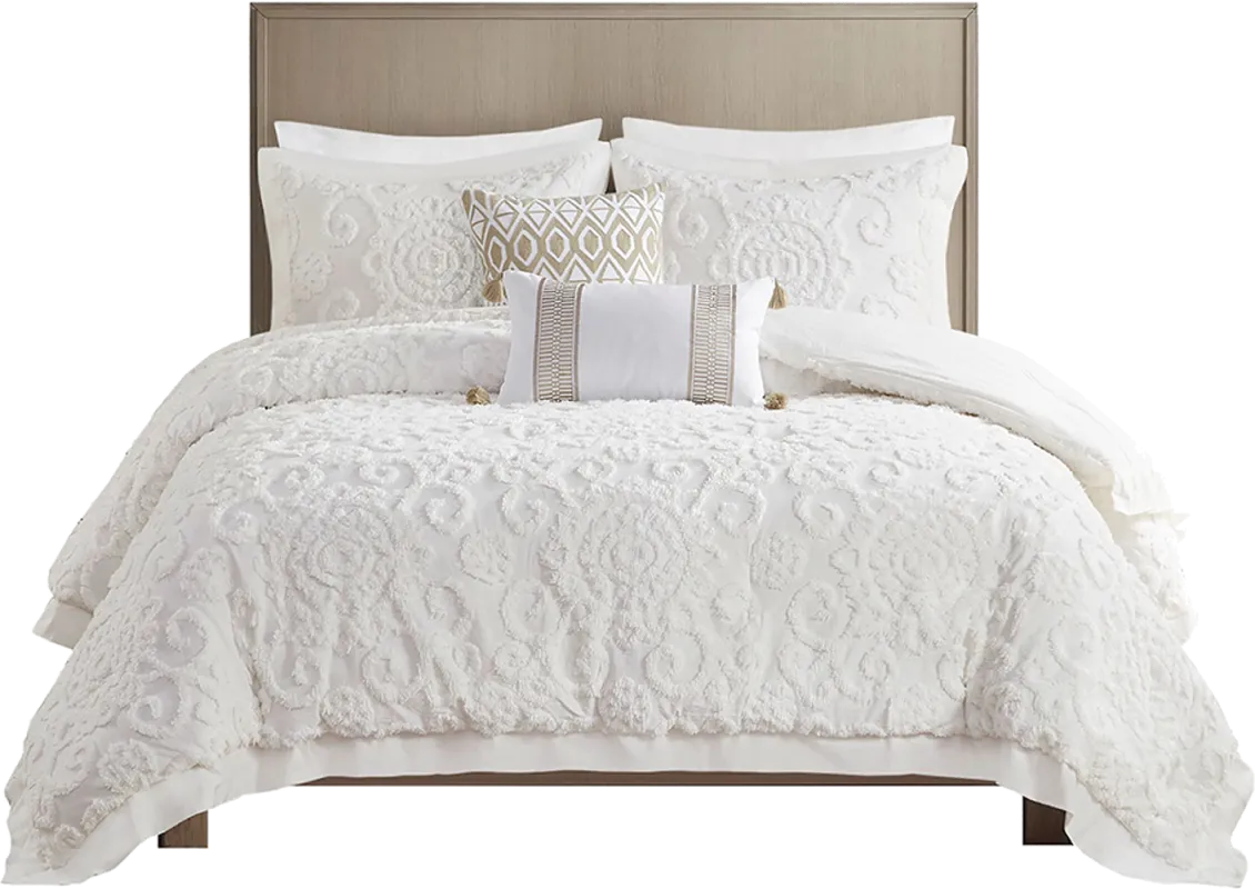 Alaegha Ivory 3 pc King Comforter Set