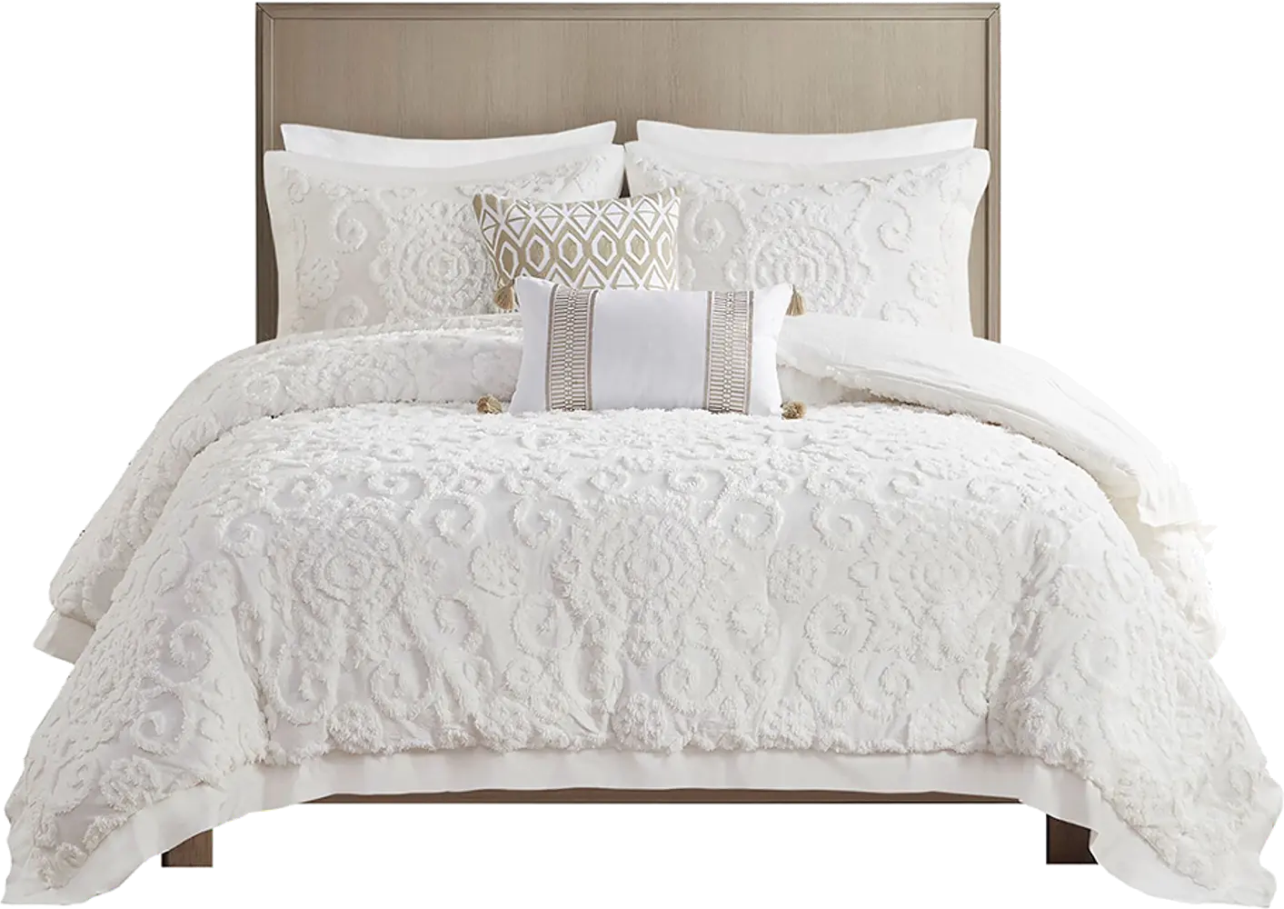 Alaegha Ivory 3 pc Full/Queen Comforter Set