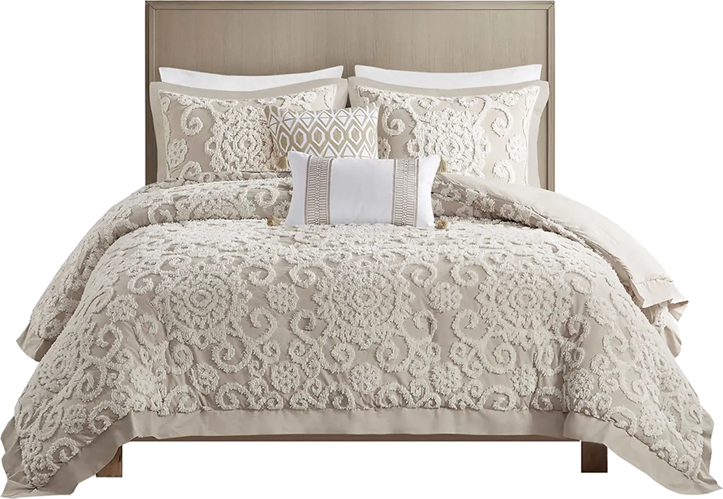 Alaegha Beige 3 pc King Comforter Set