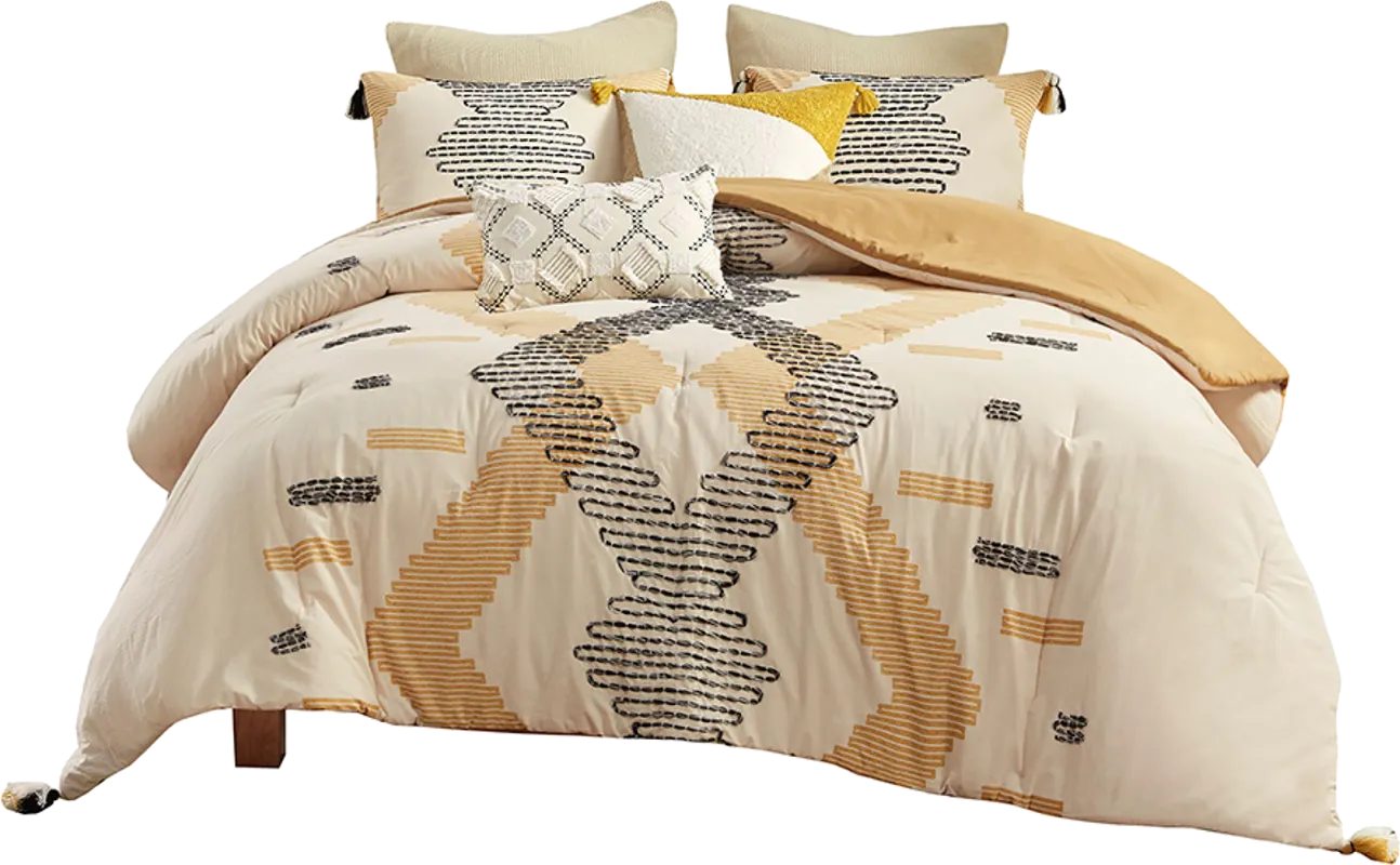 Alextra Yellow 3 pc Full/Queen Comforter Set