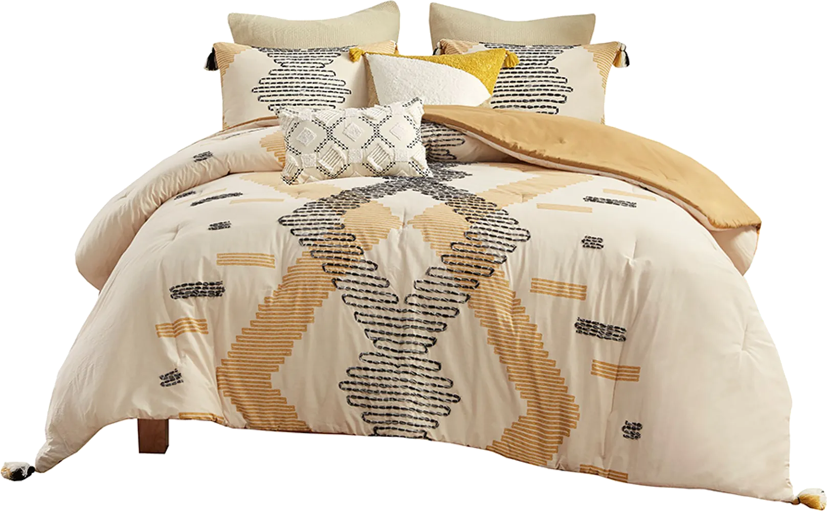 Alextra Yellow 3 pc King/Cal Comforter Set - Image 1