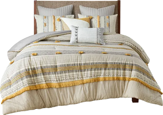Saedi Gray Full/Queen 3 pc Comforter Set