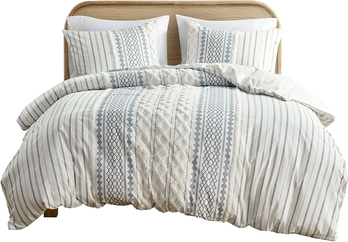 Xandr White Full/ Queen 3 pc Comforter Set - Image 1