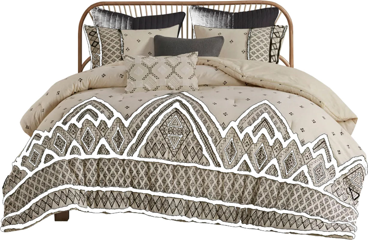 Yce Natural King/ Cal Comforter Set
