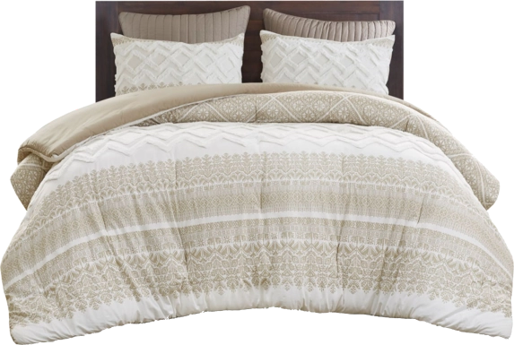 Alren Beige King/Cal 3 pc Comforter Set
