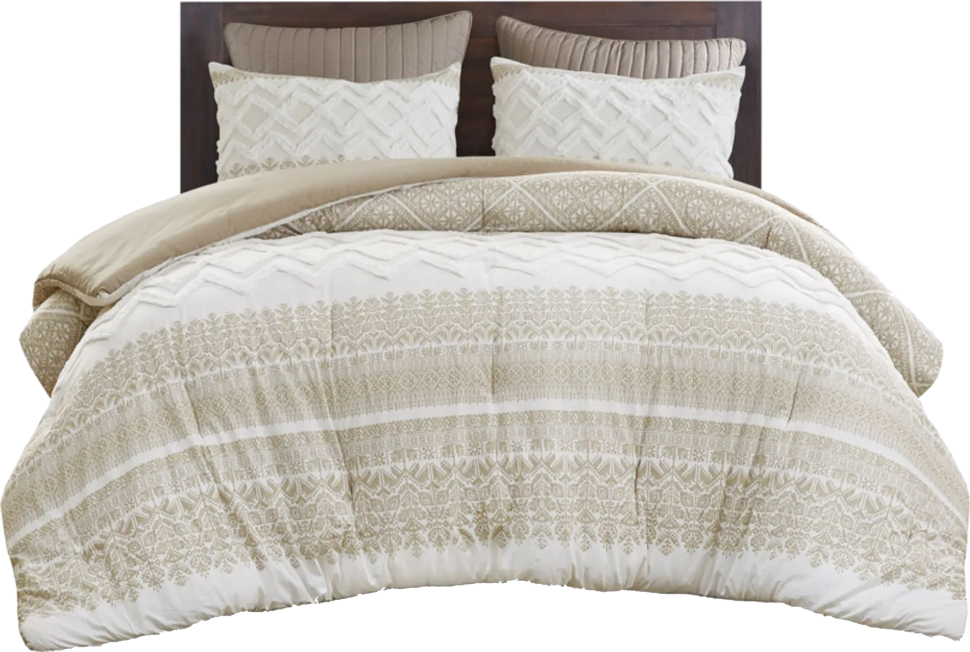 Alren Beige Full/ Queen 3 pc Comforter Set - Image 1