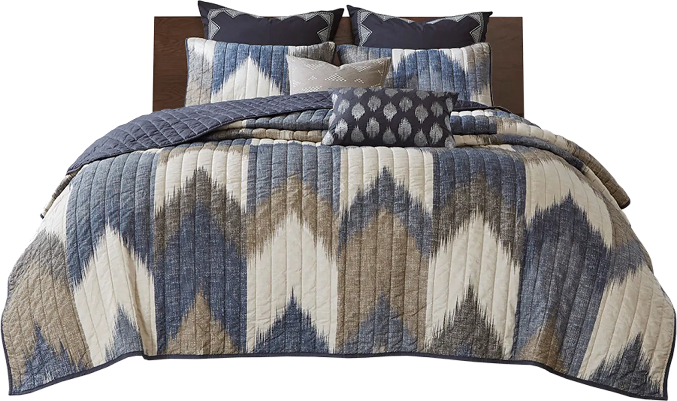 Kartr Blue King/Cal 3 pc Comforter Set