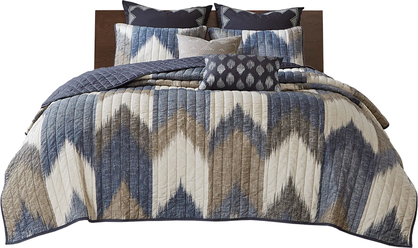 Kartr Blue Full/Queen 3 pc Quilt Set - Image 1