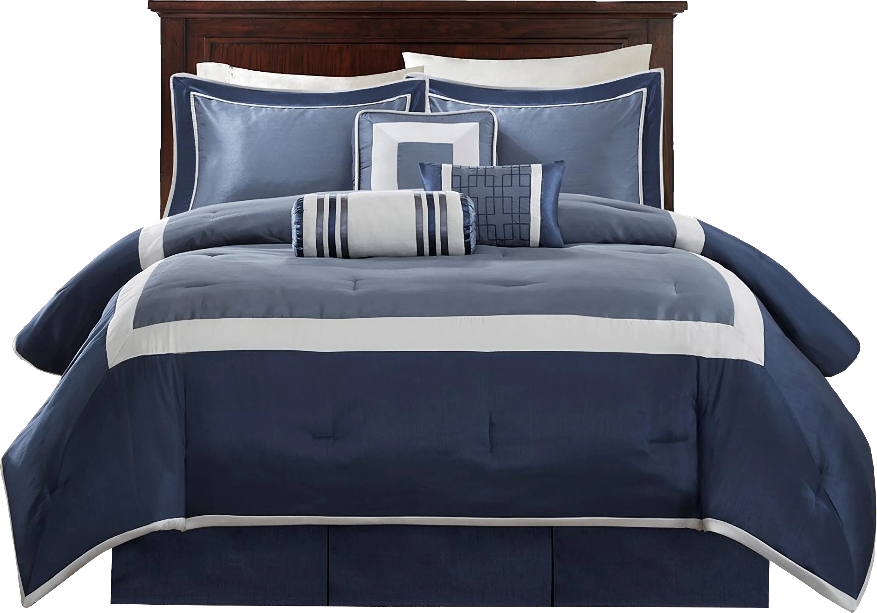 Jame Blue 7 Pc Cal King Comforter Set - Thumbnail - Image 1