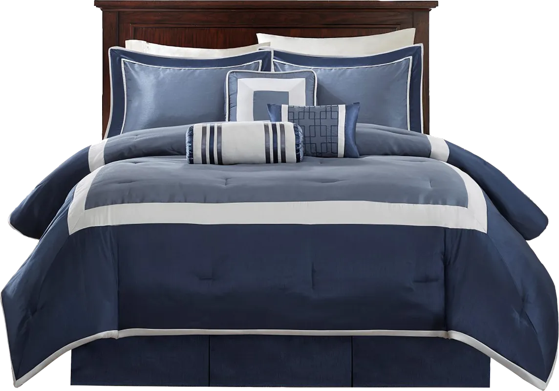 Jame Blue 7 pc King Comforter Set