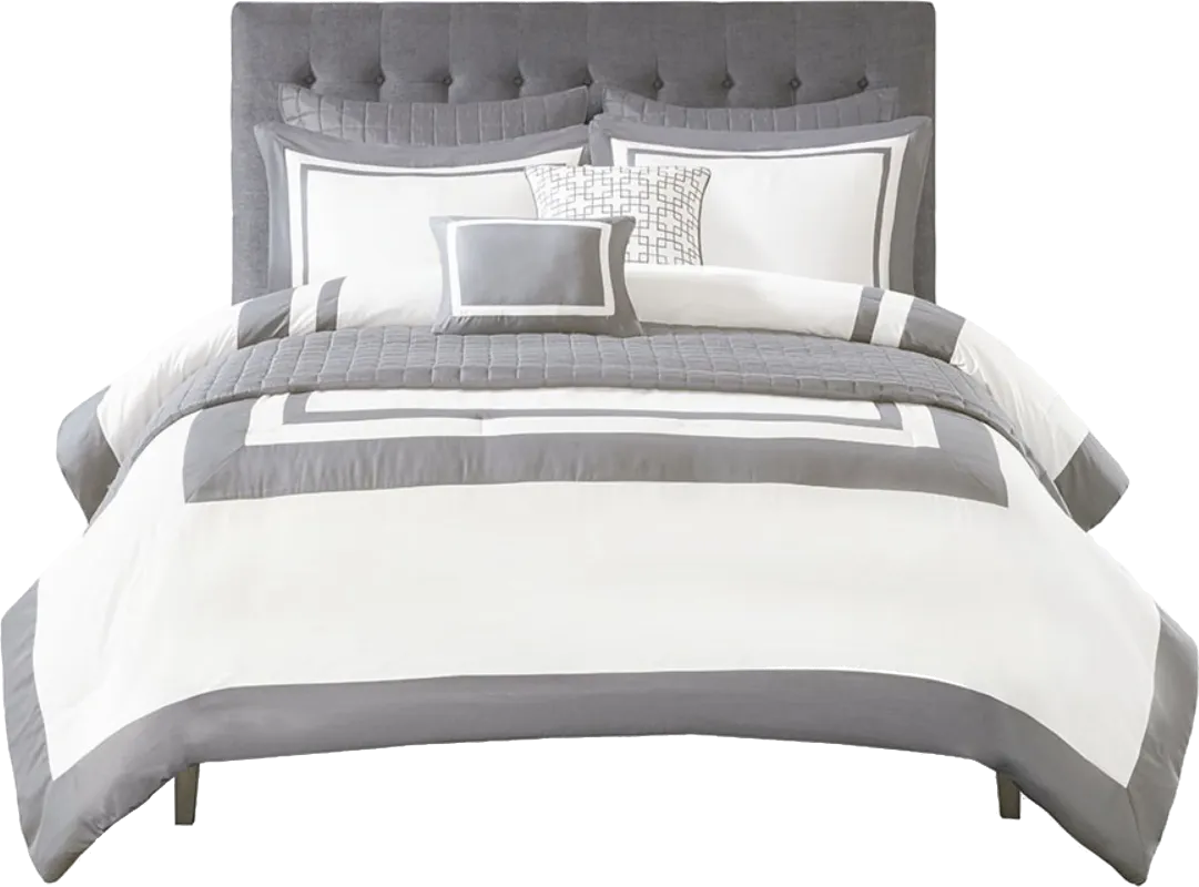 Wayde Gray 8 pc Full/Queen Quilt Set