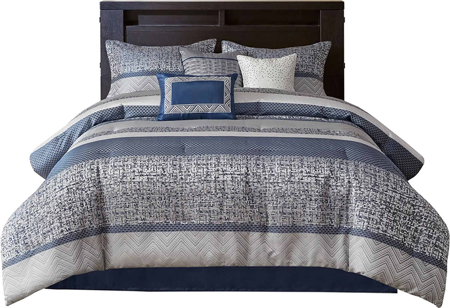 Zaiyah Blue 7 pc King Comforter Set