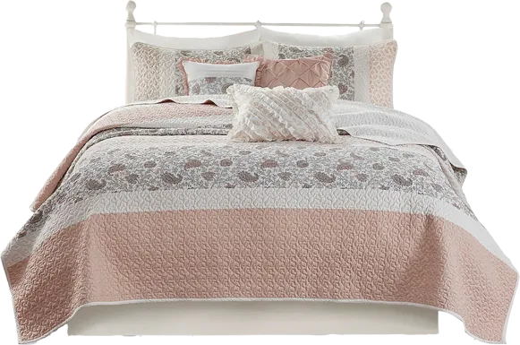 Pabl Blush 6 pc Full/Queen Quilt Set