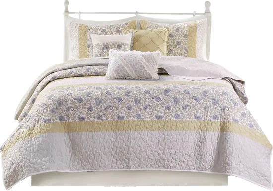 Pabl Yellow 6 pc King/Cal King Quilt Set