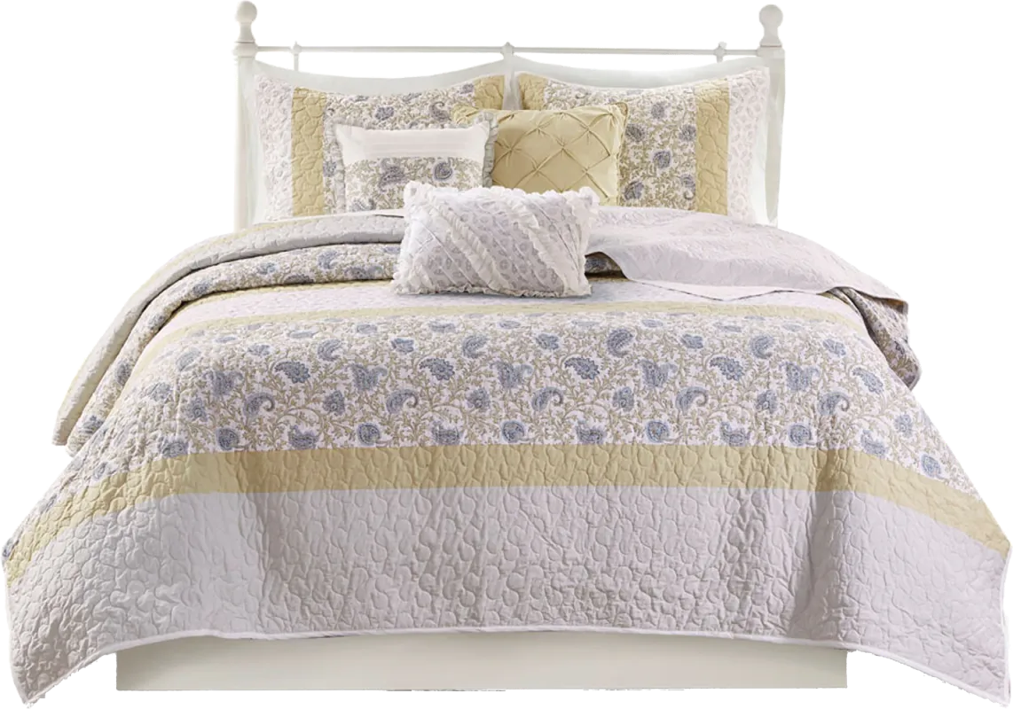 Pabl Yellow 6 pc King/Cal King Quilt Set