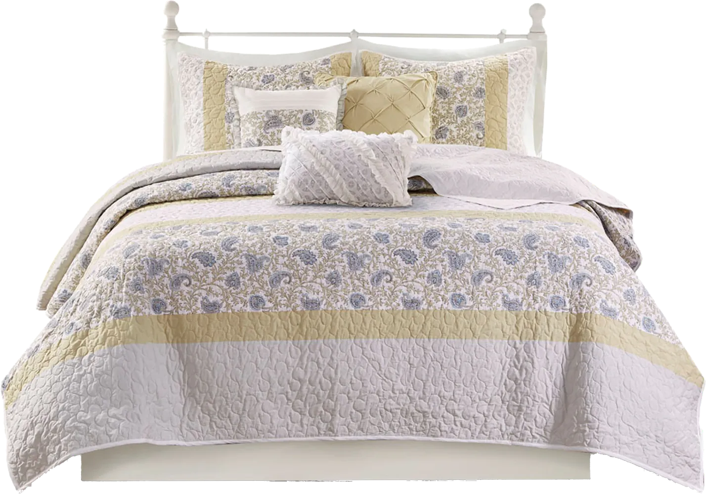 Pabl Yellow 6 pc Full/Queen Quilt Set - Image 1