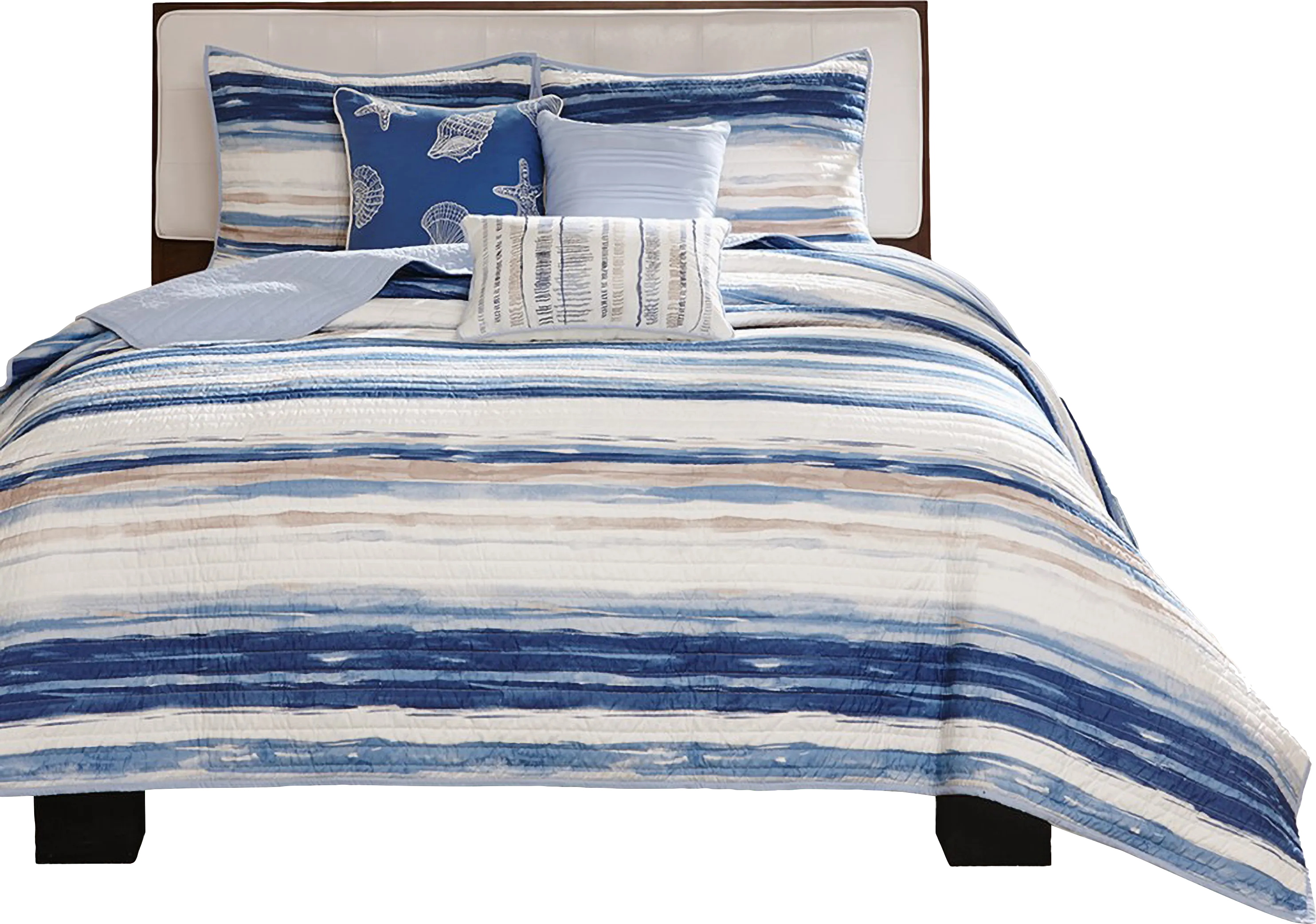 Lillya Blue 6 pc Full/Queen Quilt Set - Thumbnail - Image 1