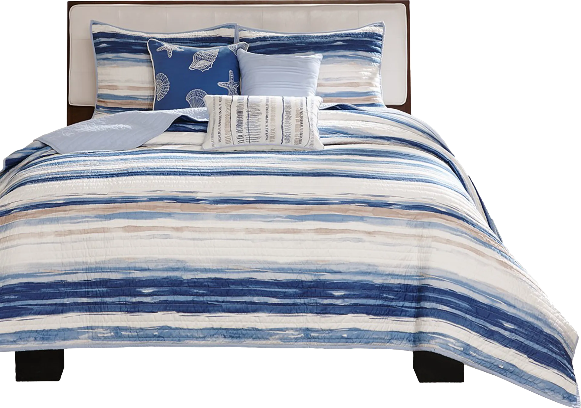 Lillya Blue 6 pc Full/Queen Quilt Set - Image 1