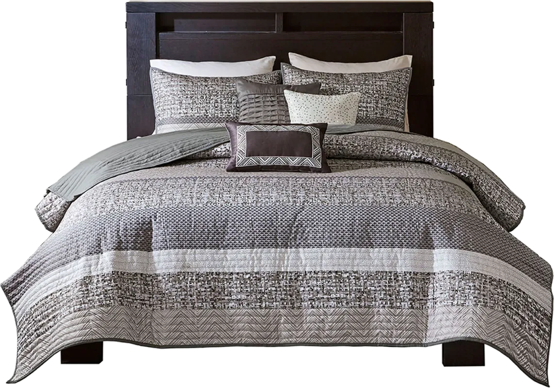 Charleagh Gray 6 pc King/Cal King Quilt Set