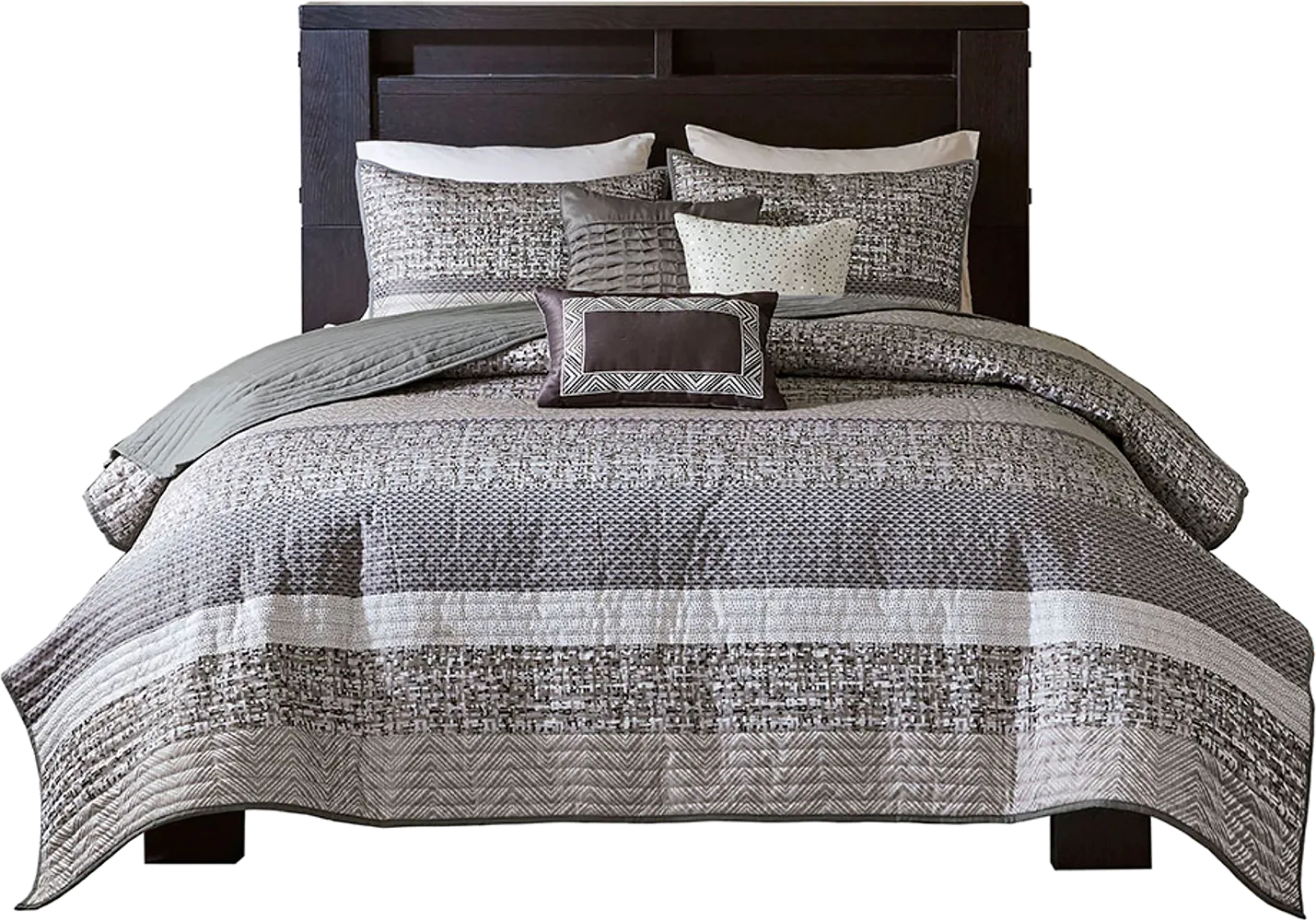 Charleagh Gray 6 pc King/Cal King Quilt Set - Image 1