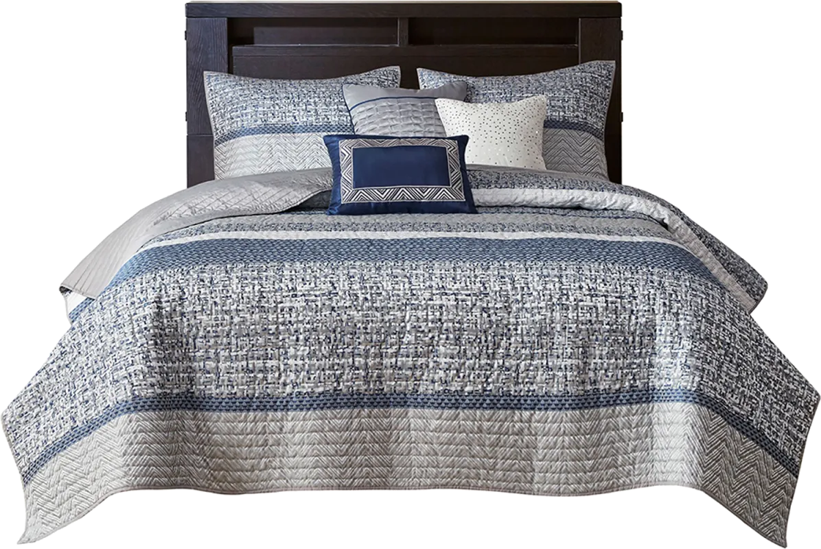 Charleagh Blue 6 pc King/Cal King Quilt Set