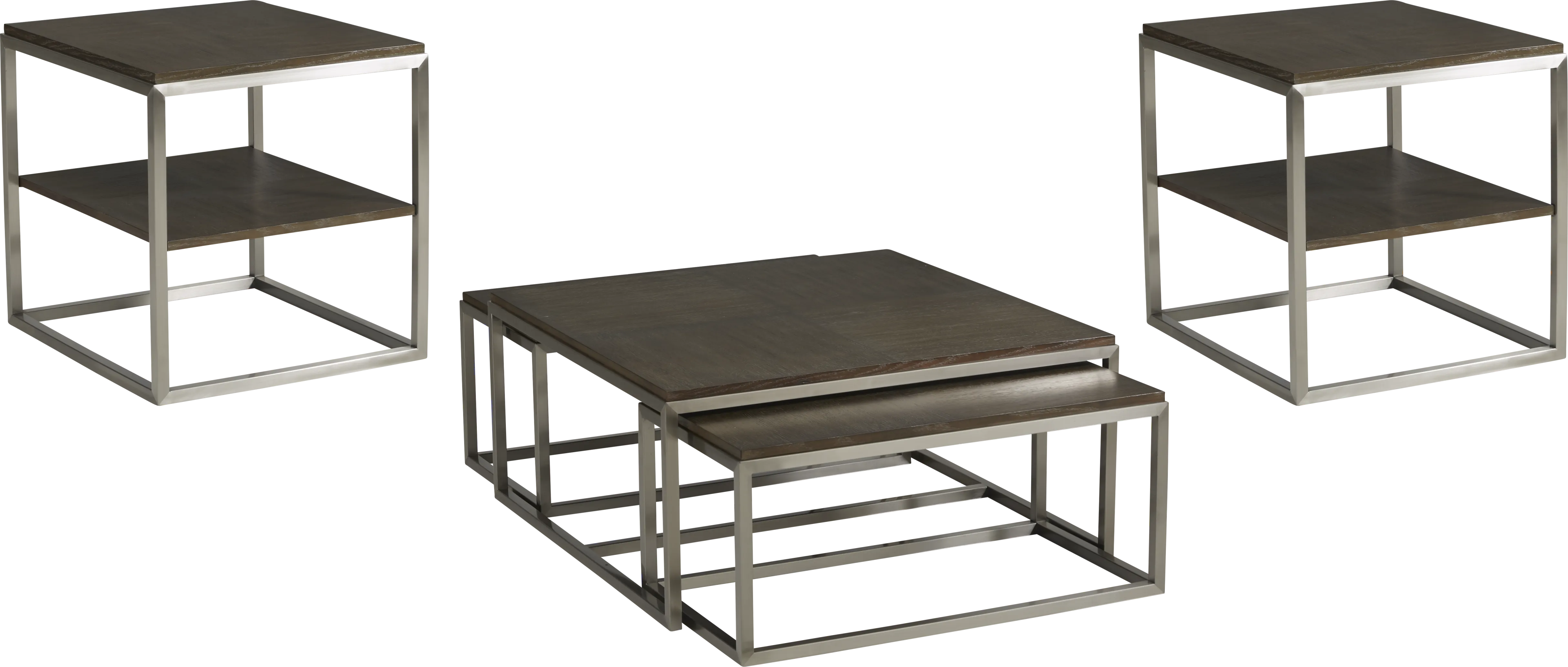 Ariston Brown 3 Pc Table Set - Thumbnail - Image 1