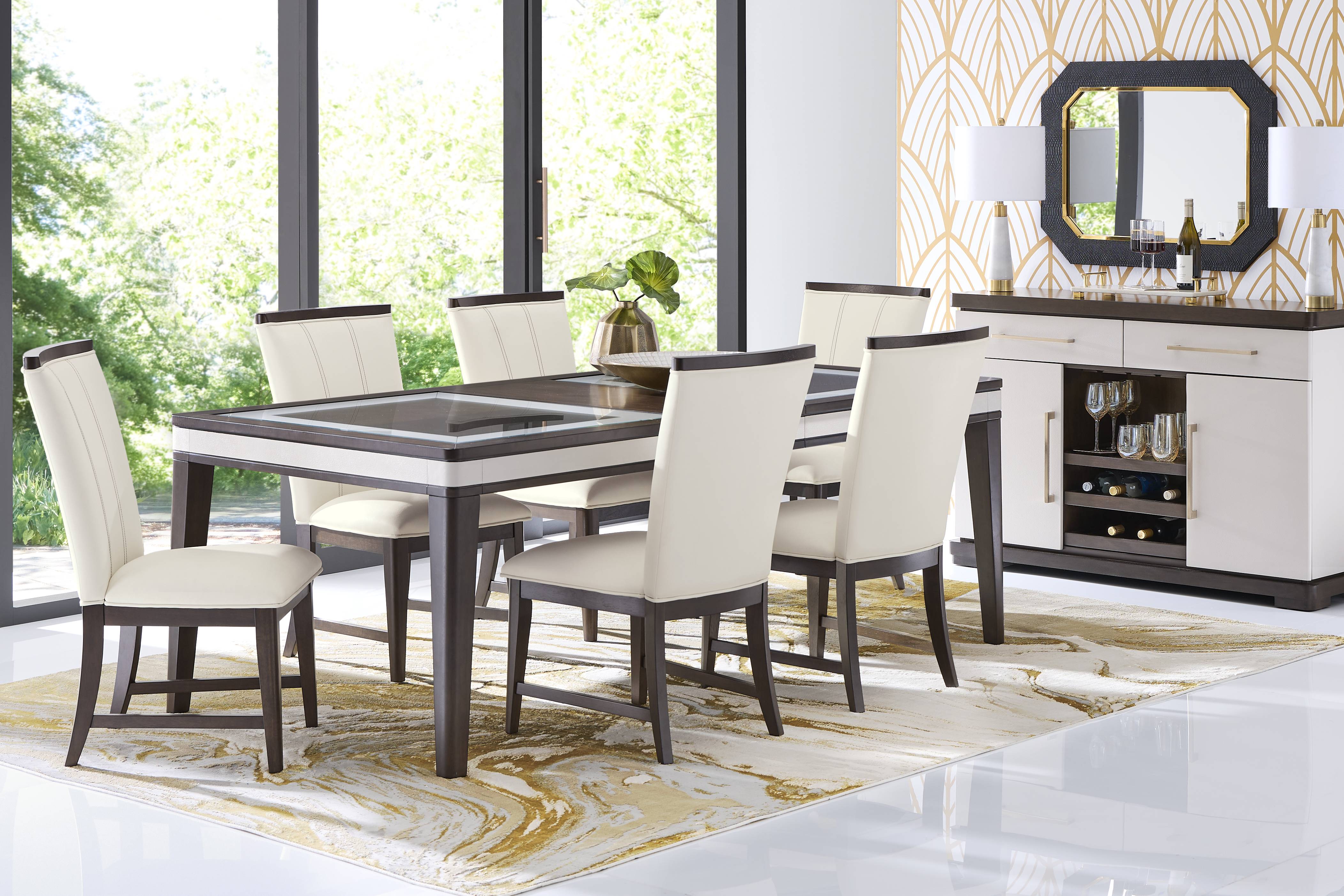 Elko Falls Espresso 5 Pc Dining Room with Upholstered Chairs - Thumbnail - Image 1