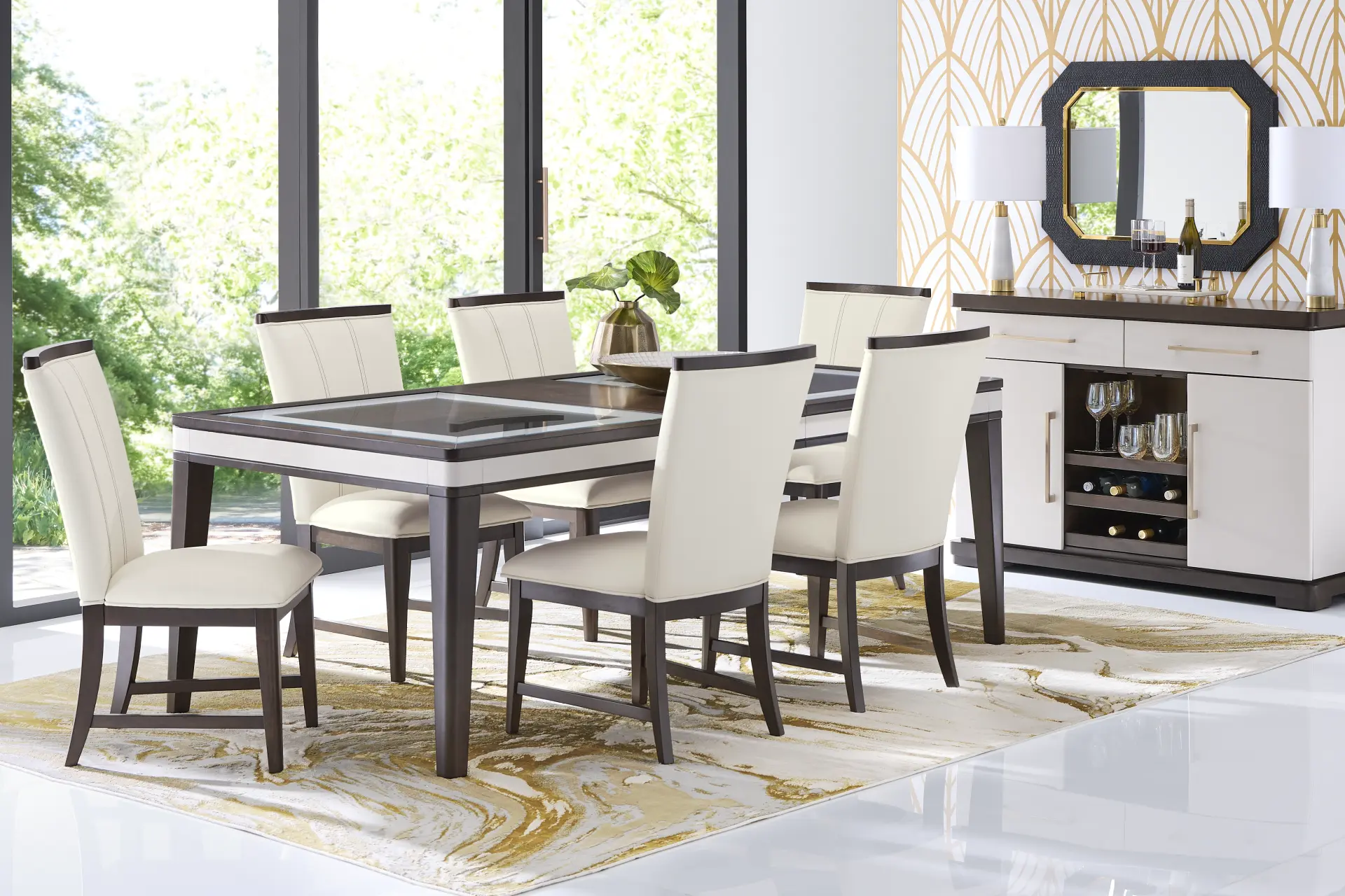 Elko Falls Espresso 5 Pc Dining Room with Upholstered Chairs