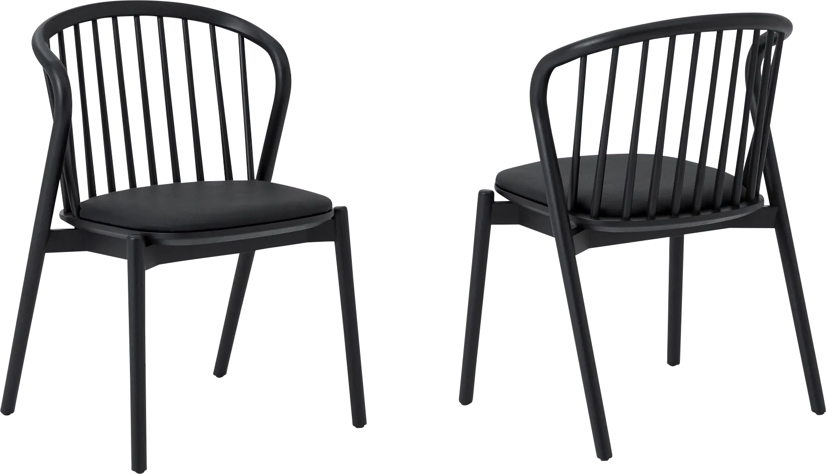 Savafait Black Side Chair, Set of 2 - Thumbnail - Image 1