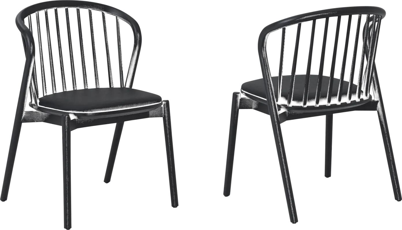 Savafait Black Side Chair, Set of 2