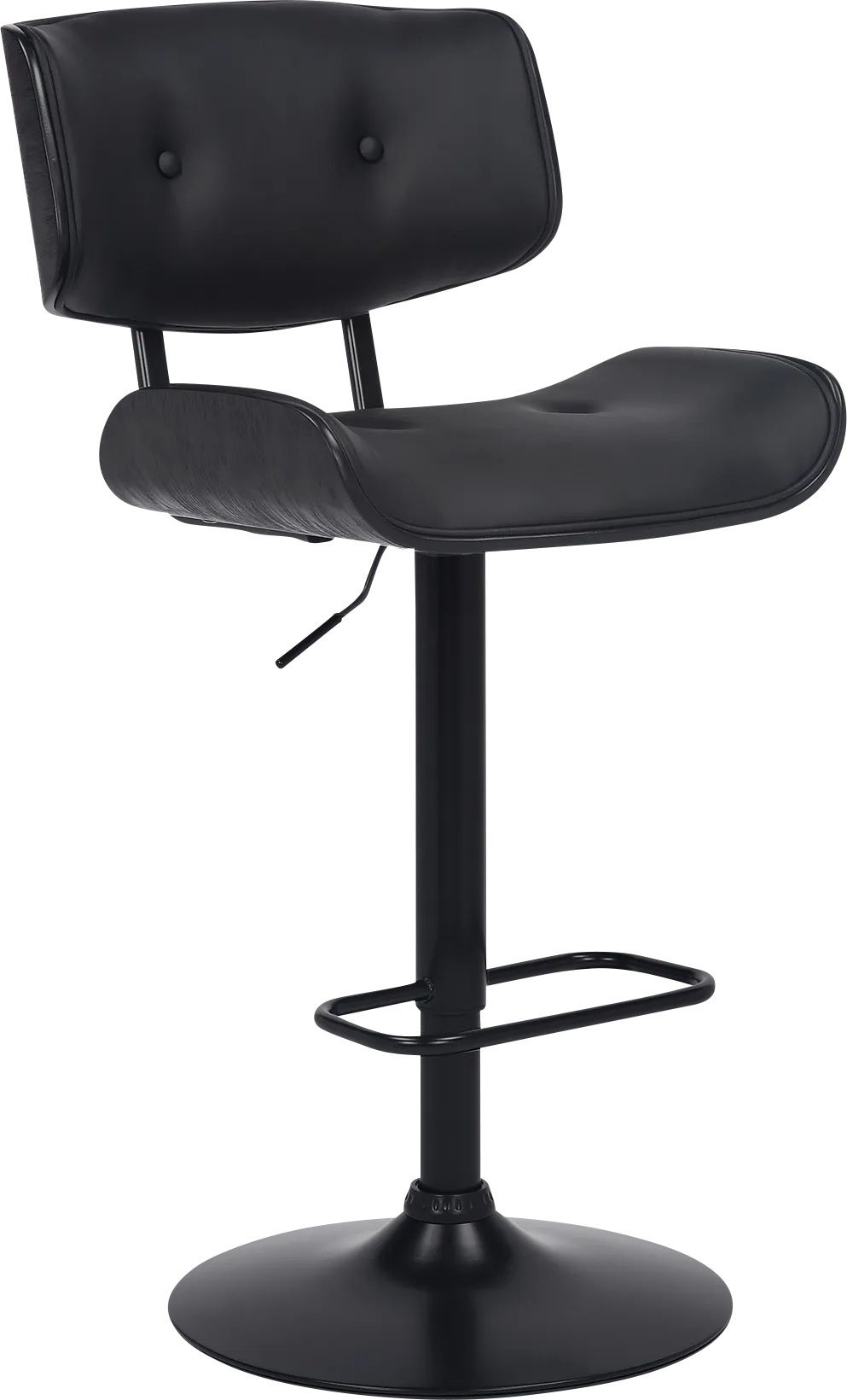 Nizar Black Adjustable Swivel Barstool - Thumbnail - Image 1