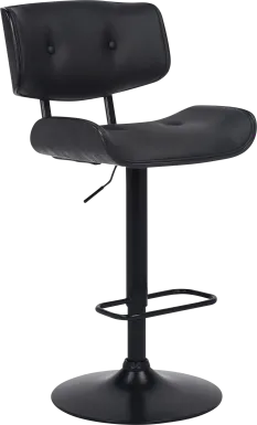 Nizar Black Adjustable Swivel Barstool