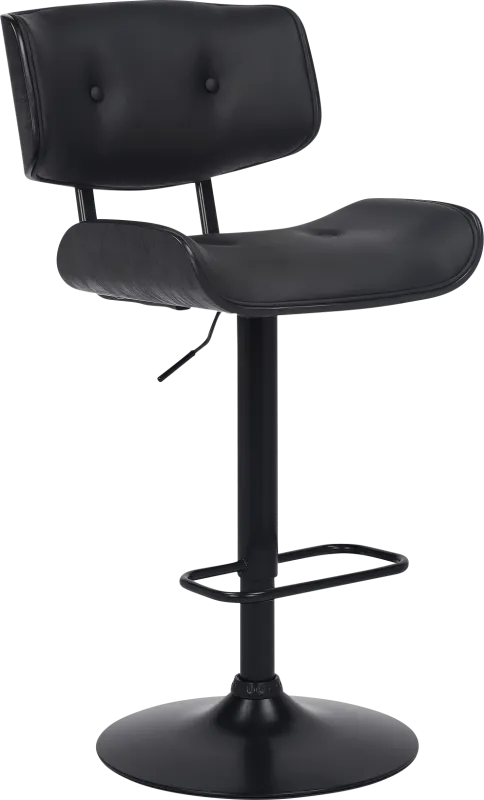 Nizar Black Adjustable Swivel Barstool